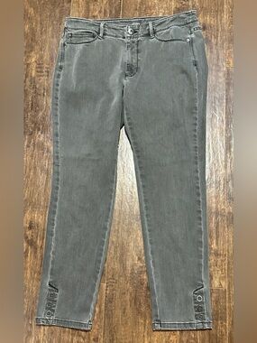 J. Jill Womens Authentic Fit Slim Ankle Snap Cuff Grey Denim Jeans Women’s 6P